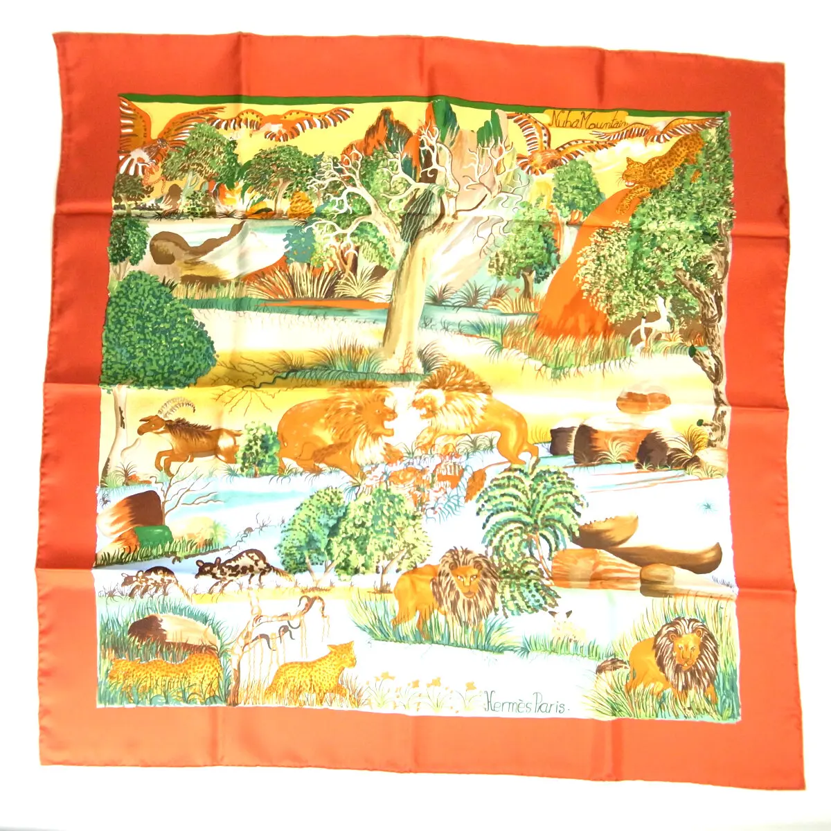Pre-owned HERMÈS Cotton Small Leather Goods Hermes Carre 90 Silk Scarf