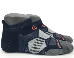 Navy & Coral - Elite Running Socks