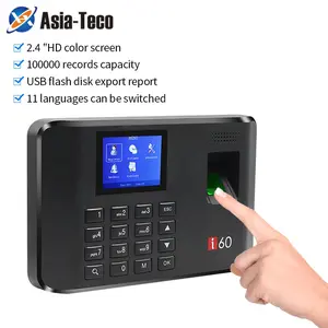 110V-240V RFID Attendance System 2.4-inch Biometric Fingerprint Time Attendance Time Clock in Simple Download of Attendance Data Report by U Disk USB for Employees Exit Data Recorder