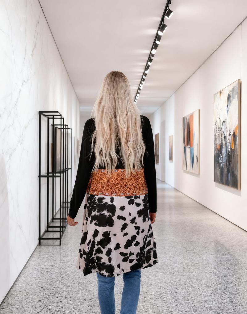 Women's Ethnic Pattern Colorblock Cardigan Casual Open-Front Long-Sleeve Knitwear for Fall & Winter Ladies' Clothing Fitted Shape Cultural Motifs Unique Design Oversized Ribbed Batwing Tunic Sweater glinda white cardigan sweater Taylor's Lover Knit