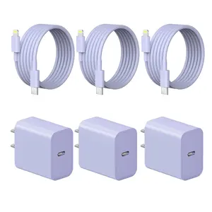 JAYUANONE iPhone Charger Fast Charging 2 Pack Purple Type C Wall Charger Block with 2 Pack 6FT USB C to Lightning Cable for iPhone 14/13/12/12 Pro Max/11/Xs Max/XR/X,AirPods Pro