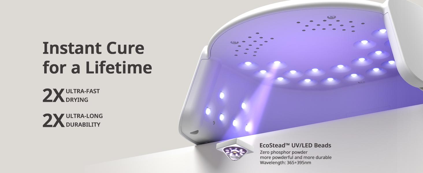 BTArtboxnails XCuringPRO Nail Lamp - Globally Certified Nail Dryer, Ecostead UV LED Beads Instant Cure Nail Light with 4 Timer, Smart Sensor, LCD Display for Curing Gel Nail Polish