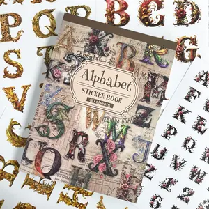 Random Cover Letter Sticker Book, English Letters and Numbers Stickers, Ideal for Grocery Books, Scrapbook Supplies, DIY Decoration Gift