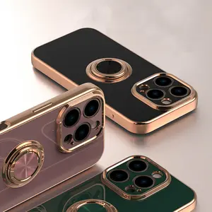 Kickstand Phone Case for iPhone 16 Pro/ 15 Pro Max /14 /13 /12 Back Cover Strong Magnet Ring Phone case  HN108