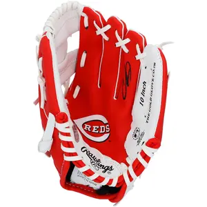 Chase Burns Cincinnati Reds Autographed Rawlings 10" Collectible Team Logo Glove - Fanatics Authentic Certified