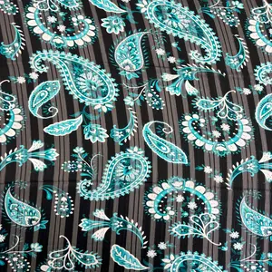 Paisley Print Metallic Stripe Chiffon Fabric
