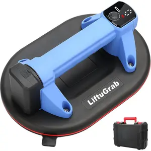 Suction Cup with 551 lb Load Capacity 10 inch Base with LED Display for Suction 2000mAh Battery Type-C Charge for Lifting Large Tiles