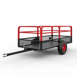 Garvee Heavy Duty ATV UTV Trailer Tow Behind Dump Cart, 1600 lbs Capacity, 22 Cubic Feet Yard Garden Trailer with Removable Sides & All Terrain Tires, Compatible with Lawn Mower, Tractor, and Garden Use