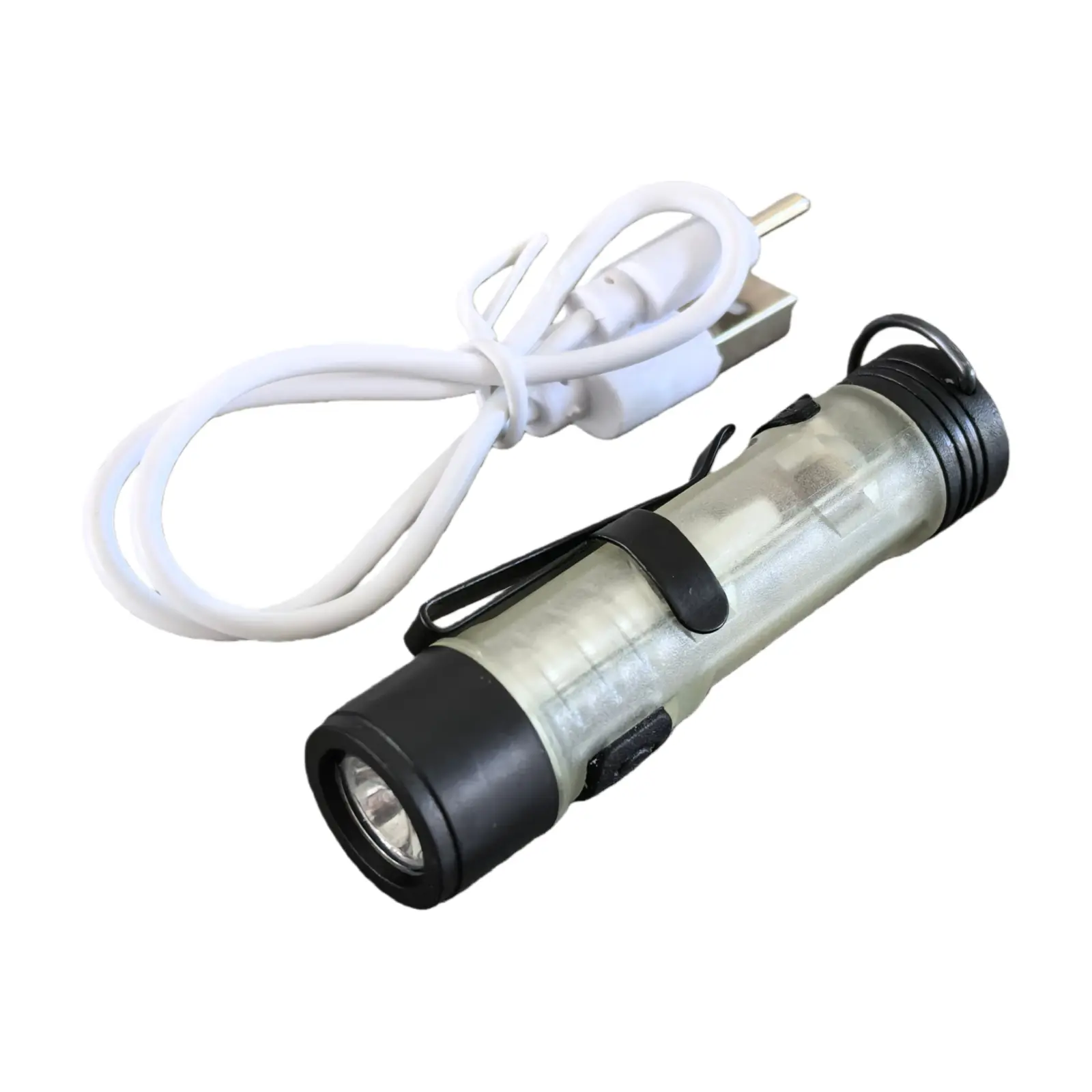 Mini Portable LED Flashlight, USB-C Rechargeable Keychain Light with Magnetic Clip, Compact Aluminum Alloy Body, Hand-Free Mode, Smooth Glow, 200mAh, Outdoor Ready for Camping Emergencies, 3-Way, Batteries Built-In