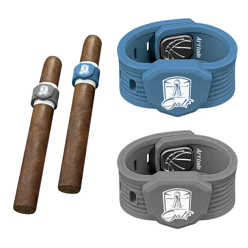 Arttodo 2 Pack Magnetic Cigar Holder for Golf Cart, Universal Fit for 38–60 Ring Gauge, Magnet for Metal Surfaces, Outdoor Accessory for Golfing, Fishing, Camping