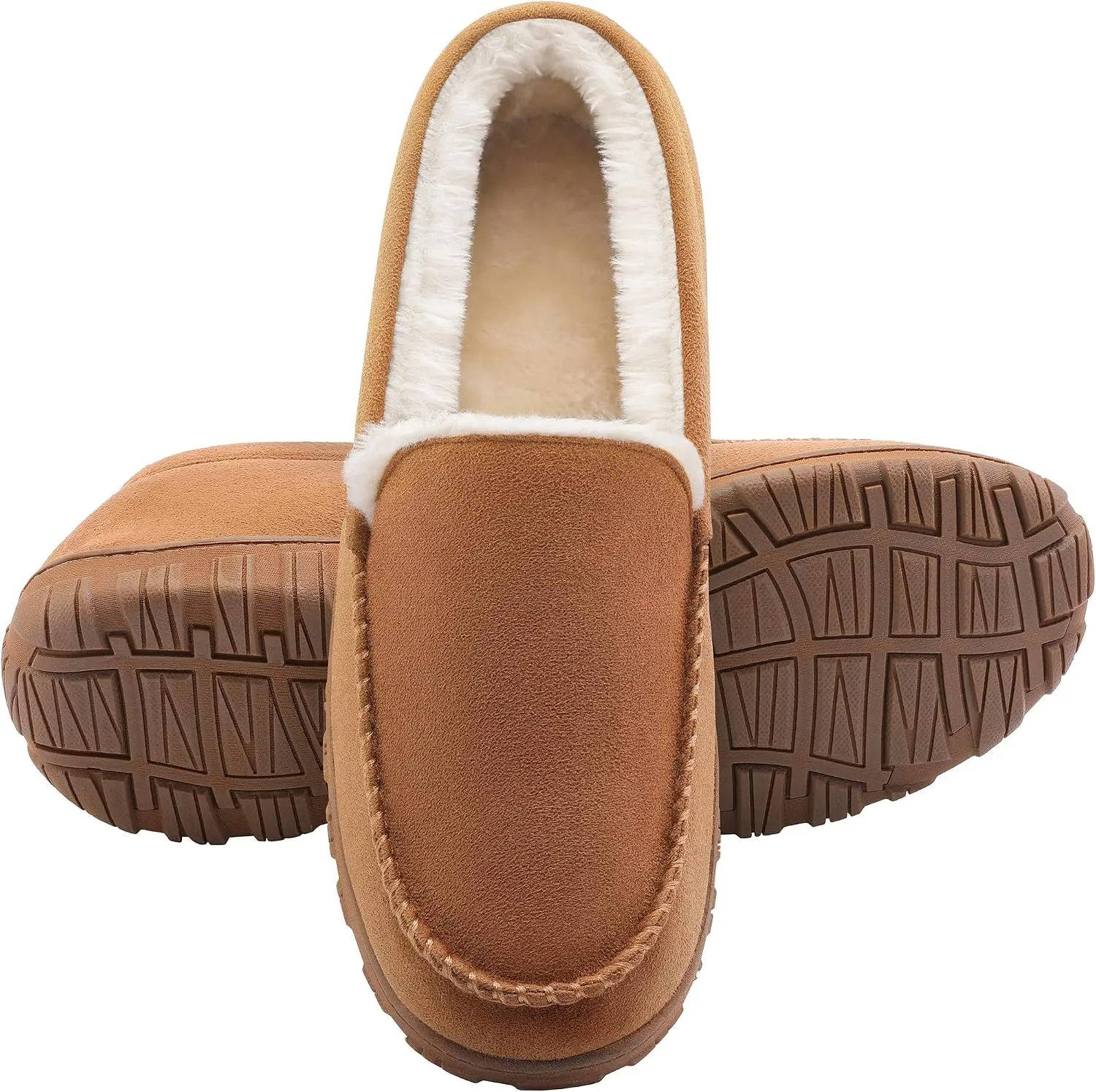 Men's Slippers Indoor Outdoor Warm Soft Plush Memory Foam House Slippers for Men Comfortable Bedroom Moccasin Slipper Non-SlipGift..