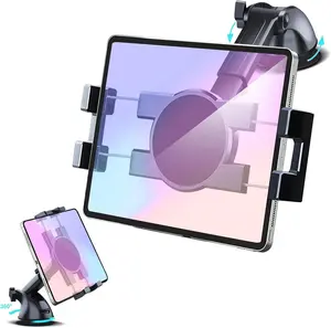 Dashboard & Windshield  Tablet Mount Holder, 360 Rotatable Suction Cup Window Dash Phone Stand for iPad Pro 12.9/11/10.5/Air/Mini 6/5/4, Galaxy Tab,  16/15, 4.7"-12.9" Tab Phone