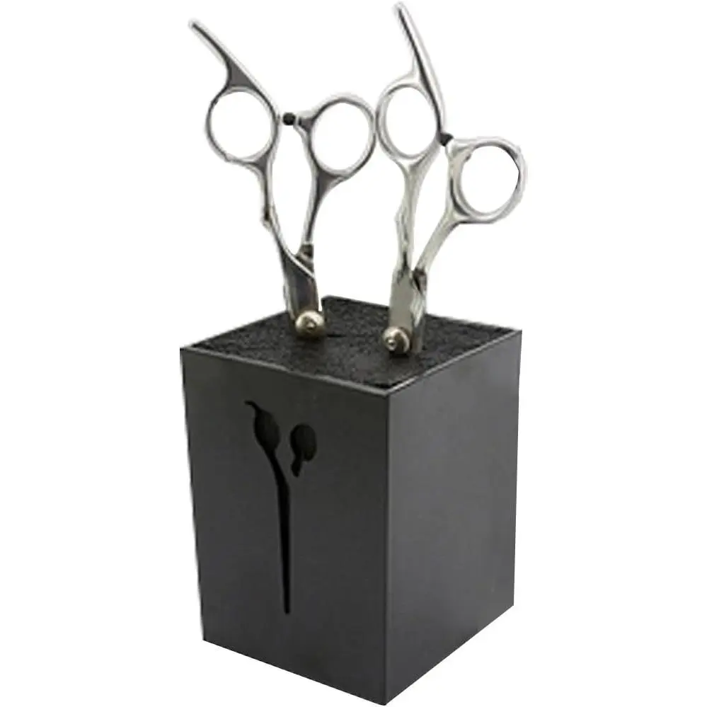 Acylic Salon Scissors Combs Clips Storage Holder Box Hairdressing Organizer Rack for Hair Stylist(Black)