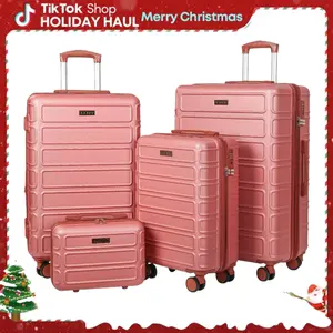AAIVV 4PCS Luggage Set, Expandable ABS Hardshell Suitcase with TSA Lock and 360° Spinner Wheels, Durable Travel Companion for Family Trips, School, and Holidays