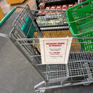 Instacart Order in Progress Sign for Shoppers - Cart Warning Notice