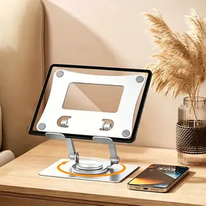 360° Rotating Tablet Stand，  Adjustable Tablet Stand, Premium iPad Stand for Desk, 270° Tilt Portable Monitor Holder for 15.6-17" Displays, for All Smartphone, iPad, Samsung Tablets Adjustable