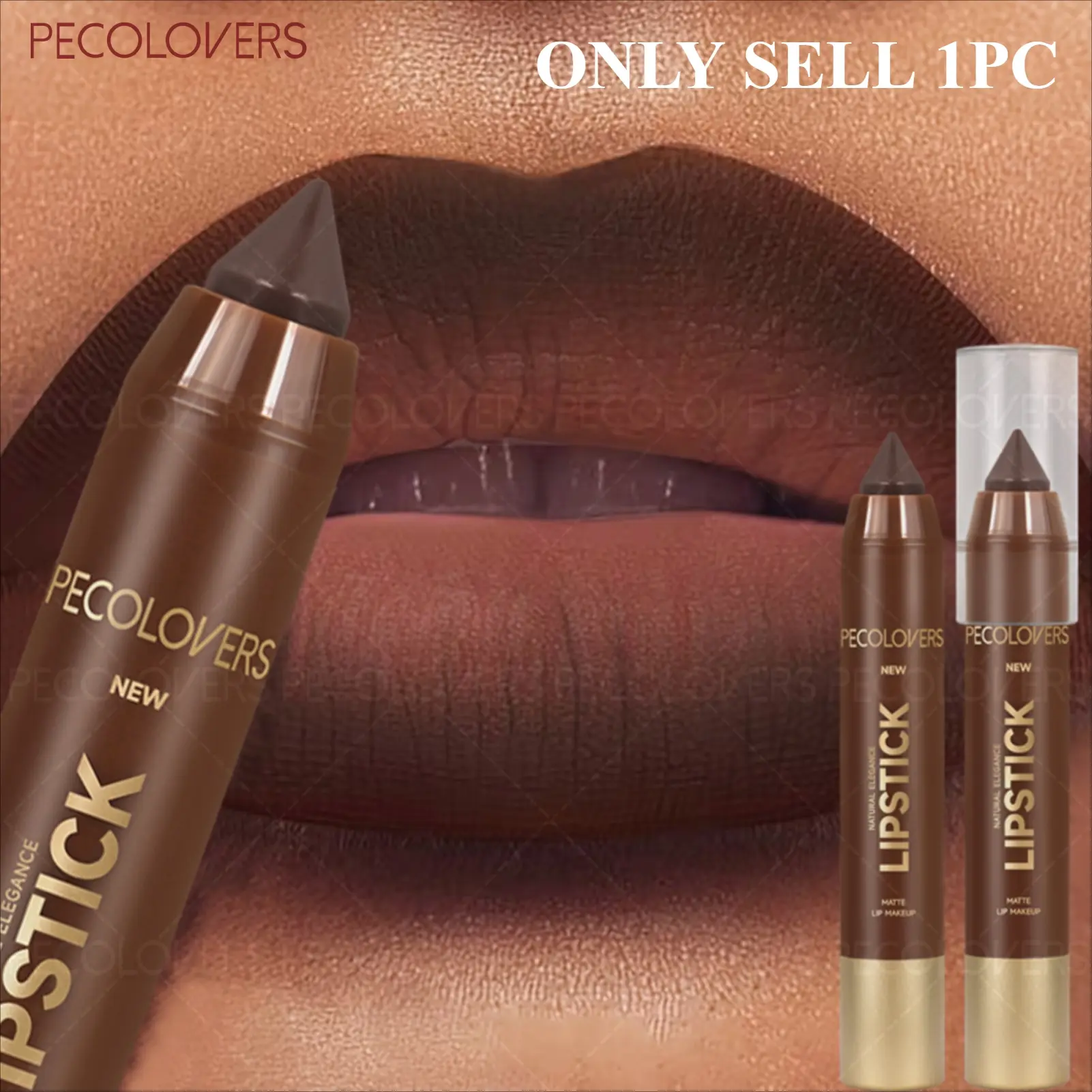 1 Pcs Chocolate Reddish Brown Lip Pen, Matte Long-Lasting Waterproof, Non-Transferable, Holiday Party Makeup, Lip Liner Pencil, Daily Use
