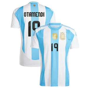White And Blue Argentina Home Nicolas Otamendi Jersey 2024-2025, Argentina White And Blue Nicolas OtamendiHome Short Sleeve Soccer Shirt