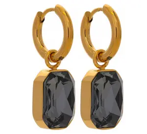 E29- Cubic Geometric Zirconia Dangle Charms Earrings!