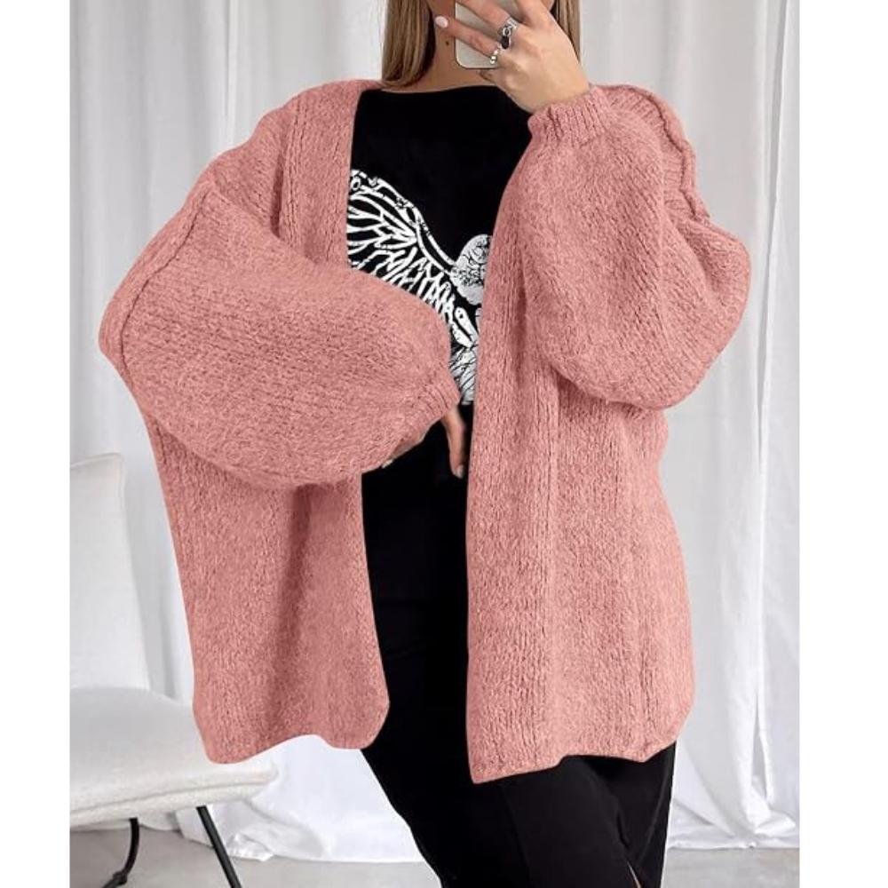 PRETTYGARDEN Womens Oversized Cardigan Sweaters Fall Long Lantern Sleeve Knit Open Front Lightweight
