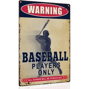 Boys Baseball Gifts - 8x12 Inch Metal Sign Baseball Decor for Boys Room Decor,Room decoration, living room decoration, baseball enthusiast