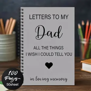 Memorial Gift for Lost Father, Sadness Spiral Bound Notebook Diary, Letter Journal for Heavenly Father, Sympathy Gift Set Craft Supplies, Memory Journal