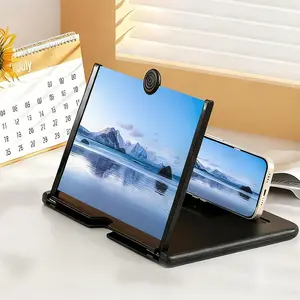12 Inches Mobile Screen Magnifier 3D HD Creative Pull-Out Stretchable Screen Magnifying Glass Phone Stand Adjustable Cellphone Holder