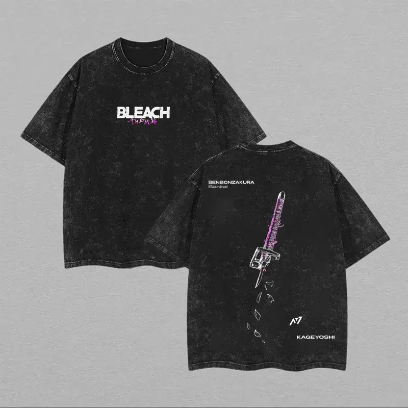 Bleach - Byakuya Streetwear Shirt, JapaneseAnime T-Shirt, Unisex Anime T-Shirt Cotton,Streetwear Man Top Fabric Menswear TshirtCasual Tropical Shortsleeve Crew NeckRound Neck