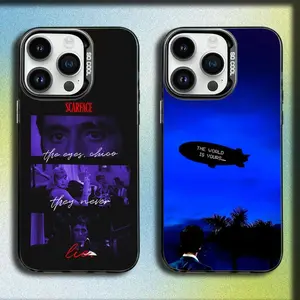 Movie S-Scarfaces Tony M-Montana Phone Case for iPhone 17,16,15,14,13,12,11,Pro,Max,Plus Phone Cover Gray Matte Silicone Black Cover