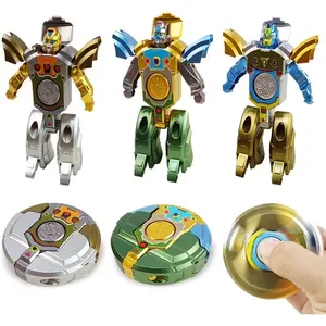 Finger Gyroscope Transforming Robot Mech Rotating Stress Relief Toy, Fun and Interactive Finger Spinner for Adults Party gifts