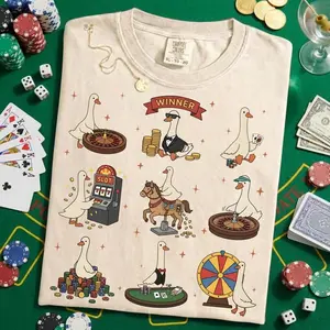 Silly Goose Casino Shirt - Poker Lover Gift, Funny Gambler Tee, Casino Night Party Shirt, Vegas Travel Tshirt