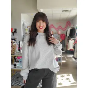 Blue Reversible Mock Neck Sweatshirt
