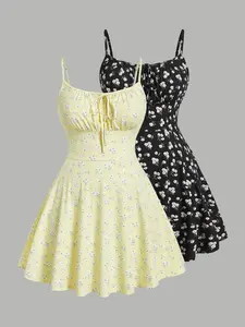 New fashion floral elegant sleeveless dress