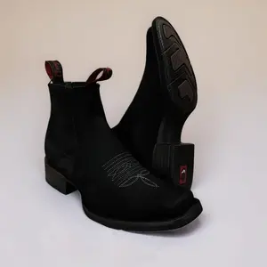 4652601 - Men's Vaquero Signature Rodeo Square Ankle Boot NOBUCK BLACK