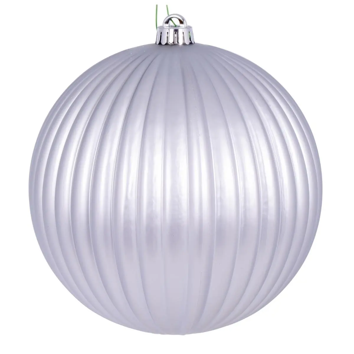 212 MAIN 8 in. Matte Lined Silver Ball Ornament - Room Decoration, Wall Hanging, Home Festive Decoration, Gift Item, Room Decoration Ornaments, Wall Hanging Ornament