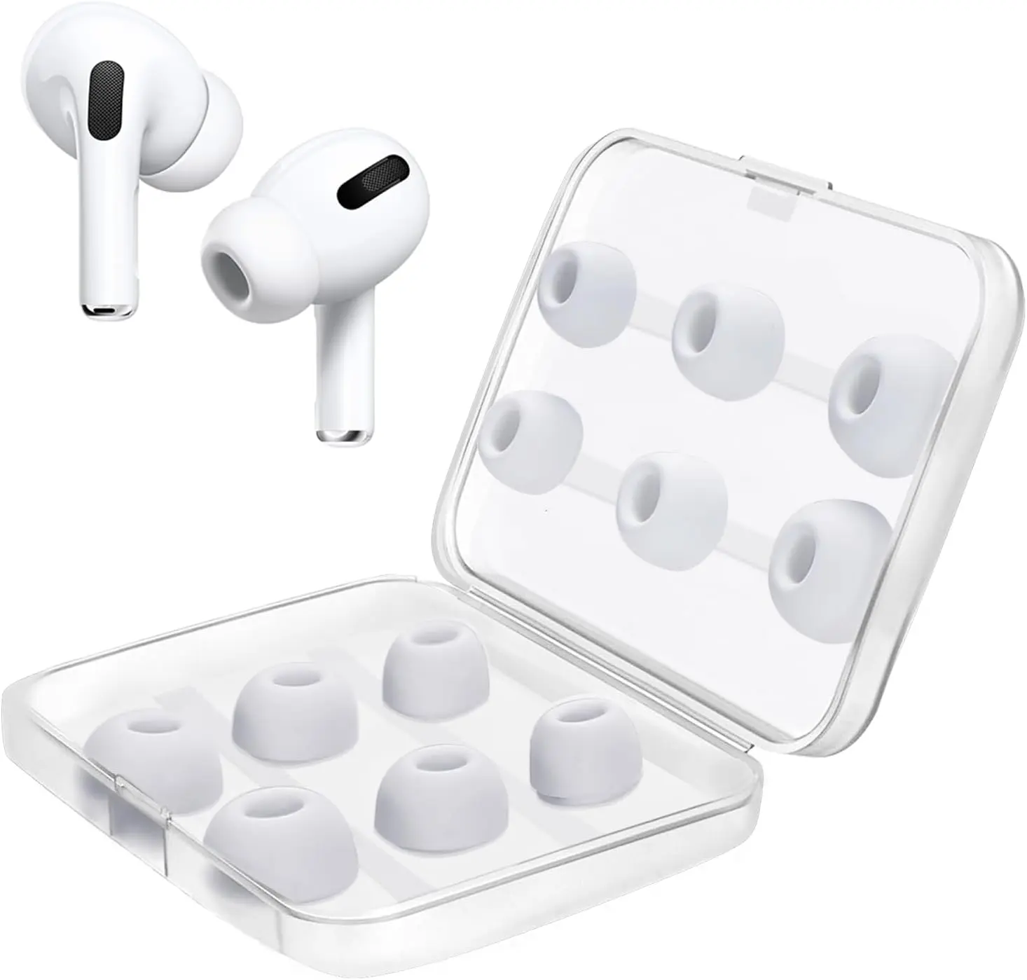 6 Pairs Replacement Ear Tips for AirPods Pro and AirPods Pro 2nd Generation with Noise Reduction Hole, Silicone Earbuds Tips for AirPods Pro.