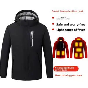 Winter Smart Warm Jacket with 8-zone USB Charging, Warm Jacket for Hiking, Skiing, Outdoor Sports, Tall Cold Weather Activities, 3 Temperature Settings, Suitable for Men and Women, Perfect for Winter Work, Gift Switch, Independent ControlRAIMENTRY