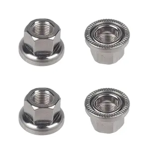 4PCS 3/8 Inch Silver Alloy Steel Bike Wheel Axle Nuts for Bicycle Hub Replacement, Durable Bicycle Repair Replacement Accessories