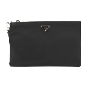 PRADA Saffiano Leather and Recycled Nylon Toiletry Pouch with Enamel Triangle Logo for Men