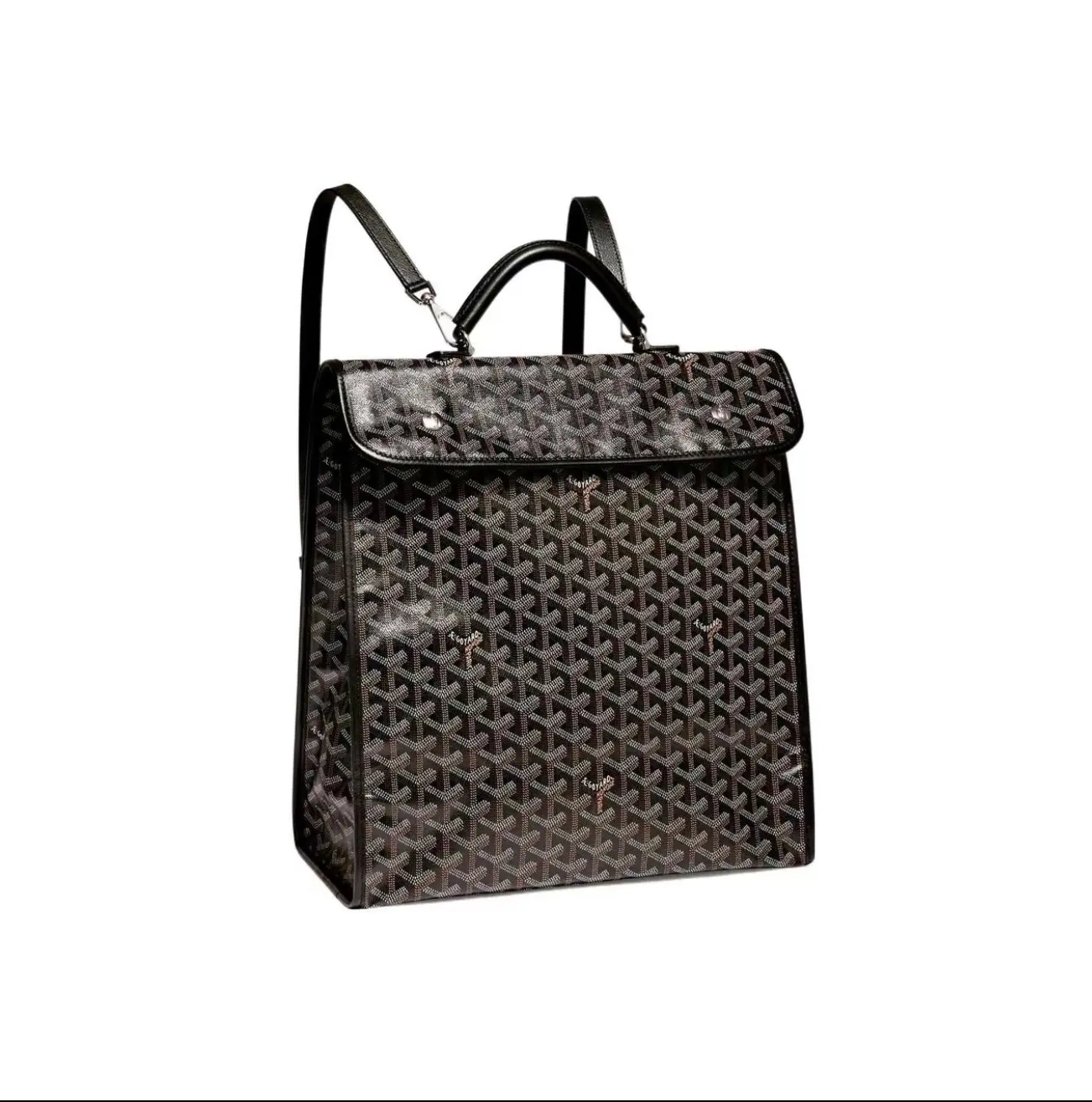 Pre-owned Goyard Black Goyardine Canvas Backpack【2604546】