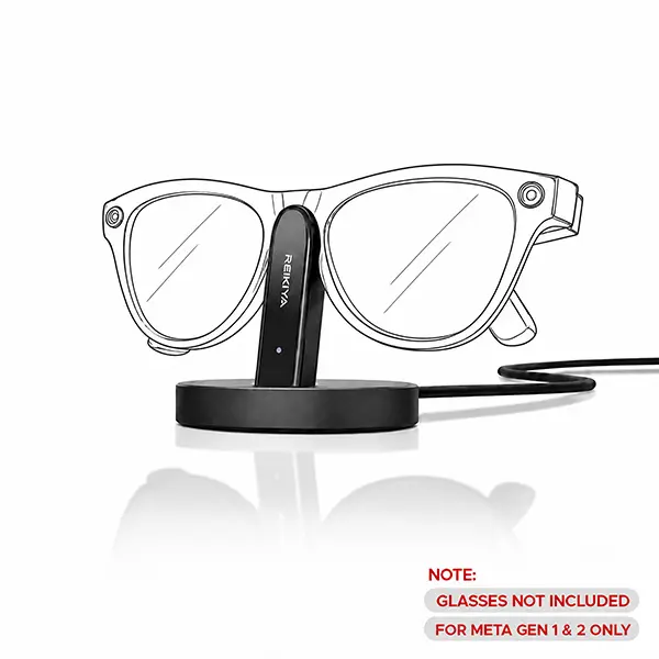 REIKIYA Fast Meta Charging Stand &Charging Dock for Ray-Ban Meta Gen 1 & 2 Desk Display (Dock Only - Glasses Not Included)