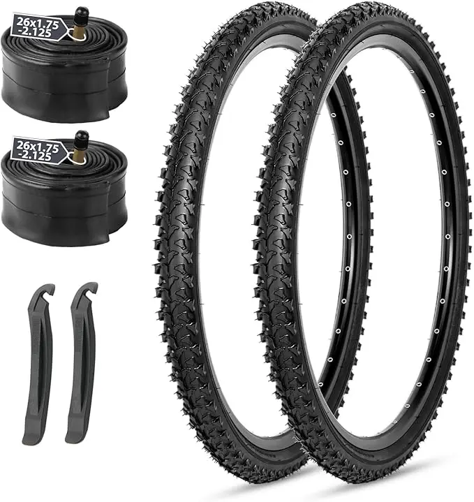 Mountain Bike Tire 26x1.95 Inch - Folding Fabric Puncture Resistant Tire with Optimized Tread Pattern for Excellent Traction, Adults' Bikes Components & Parts for Offroad Cycling