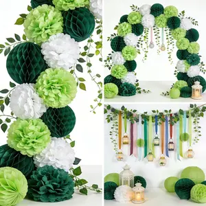 19-Piece Paper Flower Ball Set, Large Hanging Decorations for Weddings, Birthdays, Parties, Garden Events, Mother's Day, Rustic Weddings