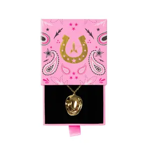 Jeffree Star Engraved Cowgirl Hat Necklace with Adjustable 21" Chain & Gift Boxed Jewelry