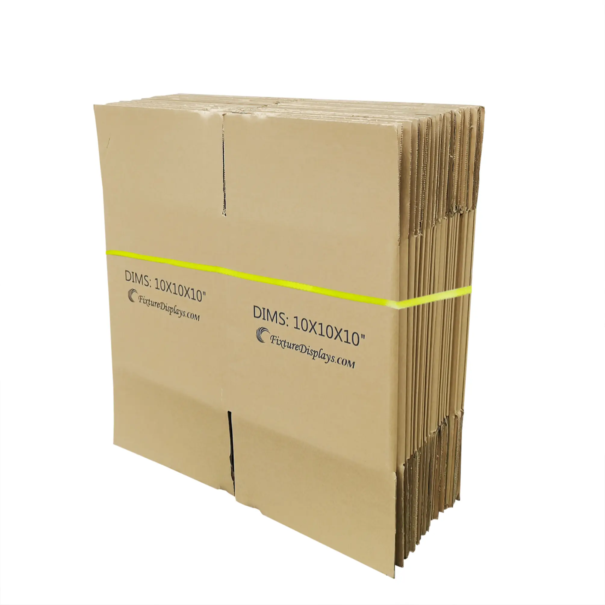 FixtureDisplays® 20 Pack 10X10X10" Printed Shipping Boxes, Singlewall B Flute Cardboard Box for Shipping, Mailing, Packaging and Storage, Custom Size & Print Welcome 10X10X10-20PK-NF