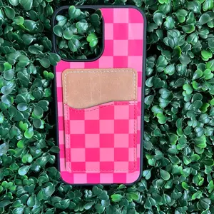 Checkered iPhone Case & Card Holder