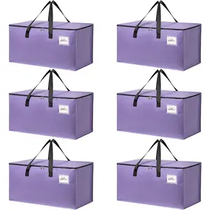 Moving Bags Heavy Duty Lavender Purple – Large Packing Bags for Moving, Extra Large Storage Totes with Zippers and Handles