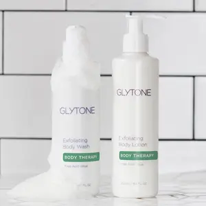 Glytone KP Kit for Keratosis Pilaris - Body Wash & Lotion for Smooth Rough & Bumpy Skin, Fragrance-Free Routine - Cosmetics, Body Care