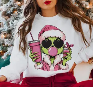 Grinmas Girl Shirt, Sweatshirt, Hoodie, Christmas Shirt, Funny Christmas Tee, Retro Christmas Sweatshirt, Mama Grinmas, Pink Christmas Shirt