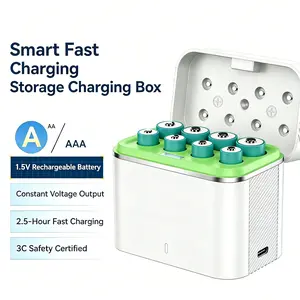 Compatible with AA Lithium Batteries 8 Packs with Fast Charger, Rechargeable 1.5V Long-lasting Large Capacity AA Battery Pack Smart Charging Dock with LED Indicator Light